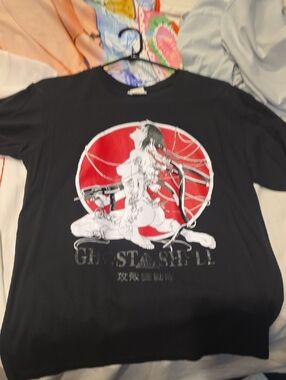 Ghost in the Shell Graphic Tee - Black with Red & White Print